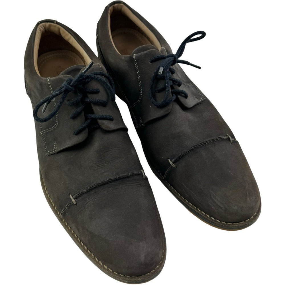 Belvedere Paris Stone Brown Cap Toe Leather Lace Up‎ Dress Shoes Mens Size 11 D